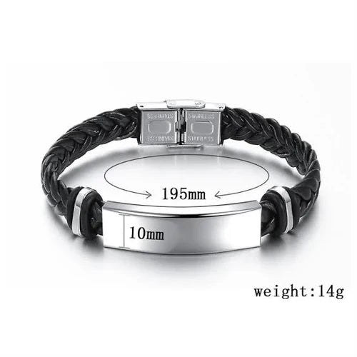 Men's Leather Bracelet – Custom Name & Logo