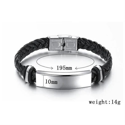 Men's Leather Bracelet – Custom Name & Logo
